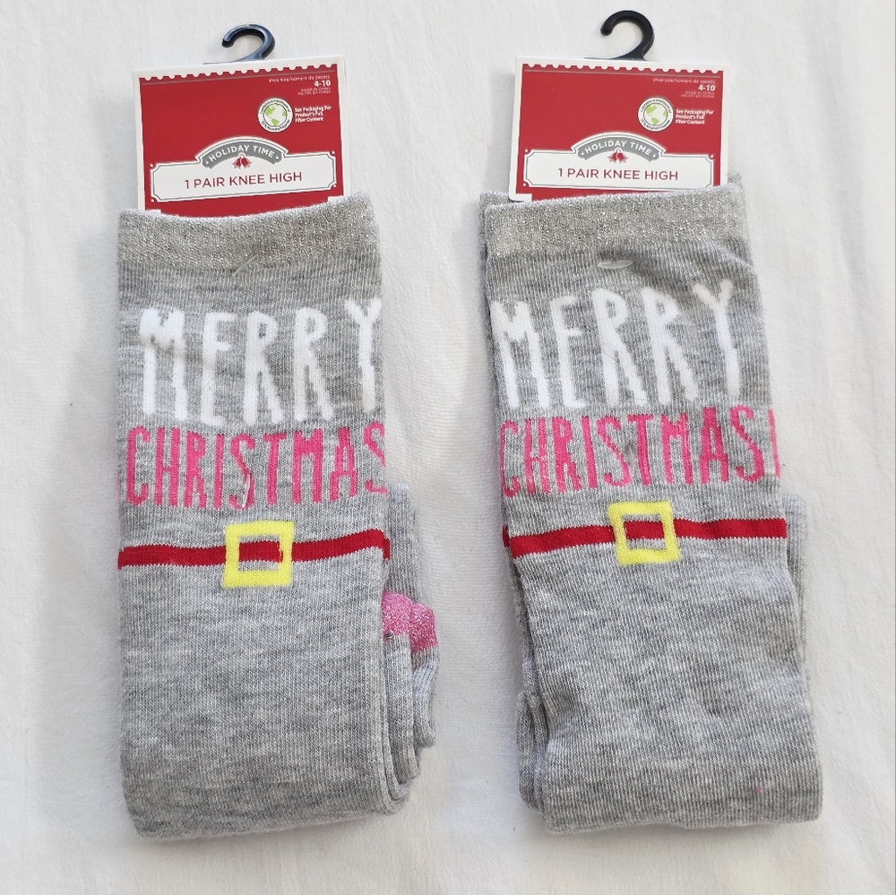 Holiday Time Gray and White Casual Socks